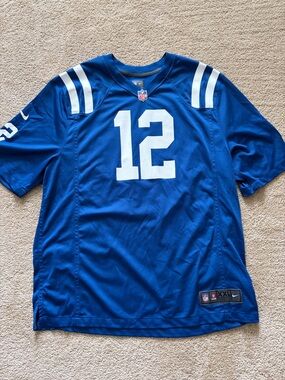Nike Royal Blue & White #12 Football Jersey